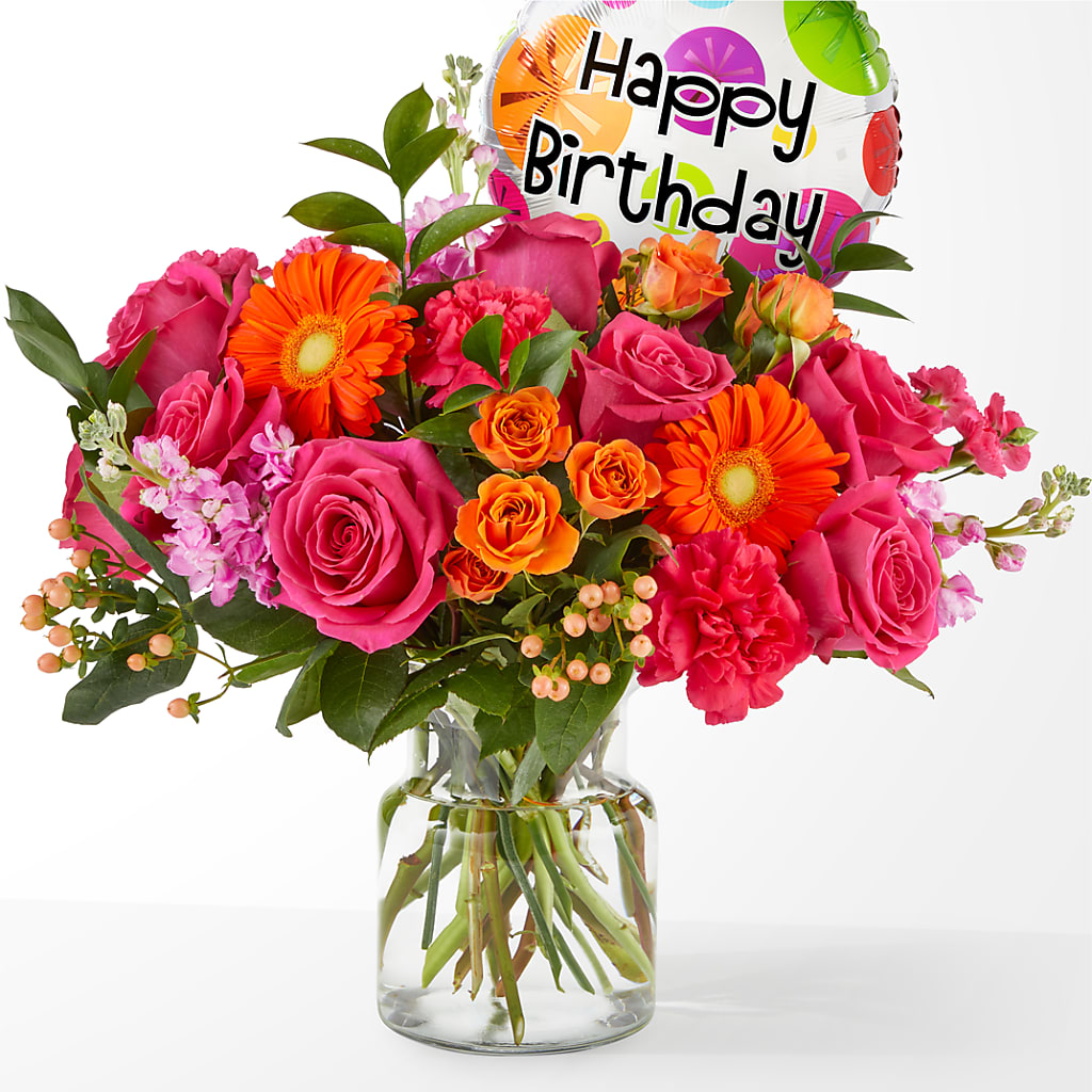 Fiesta Bouquet with Birthday Balloon – WENDT'S FLORIST & GIFTS, Duncansville PA