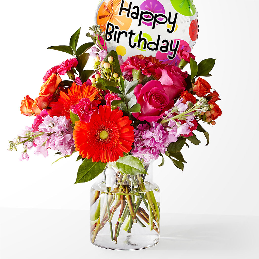 Fiesta Bouquet with Birthday Balloon – WENDT'S FLORIST & GIFTS, Duncansville PA