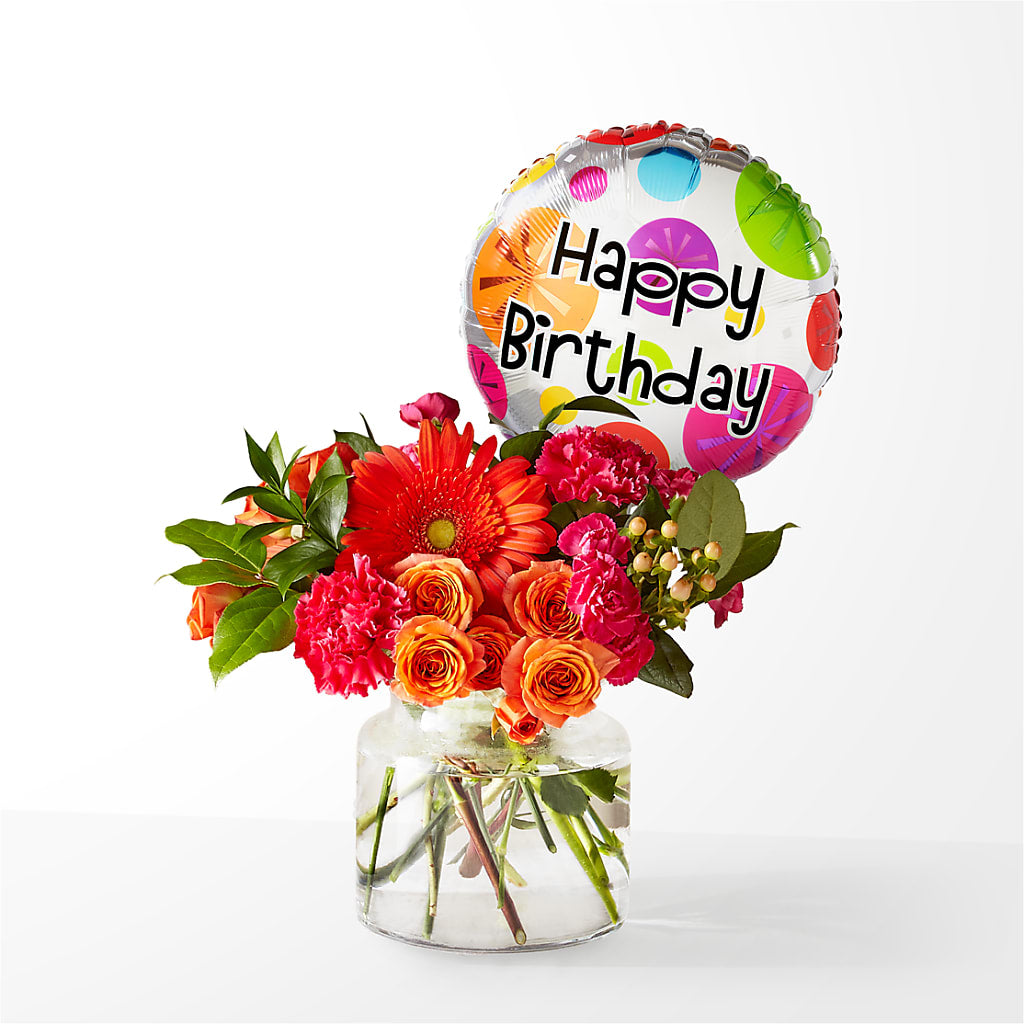 Fiesta Bouquet with Birthday Balloon – WENDT'S FLORIST & GIFTS, Duncansville PA