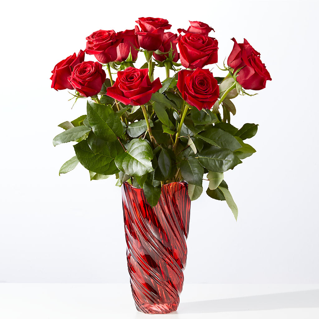 Classic Love Red Rose Bouquet with Luxe Swirl Vase – WENDT'S FLORIST & GIFTS, Duncansville PA
