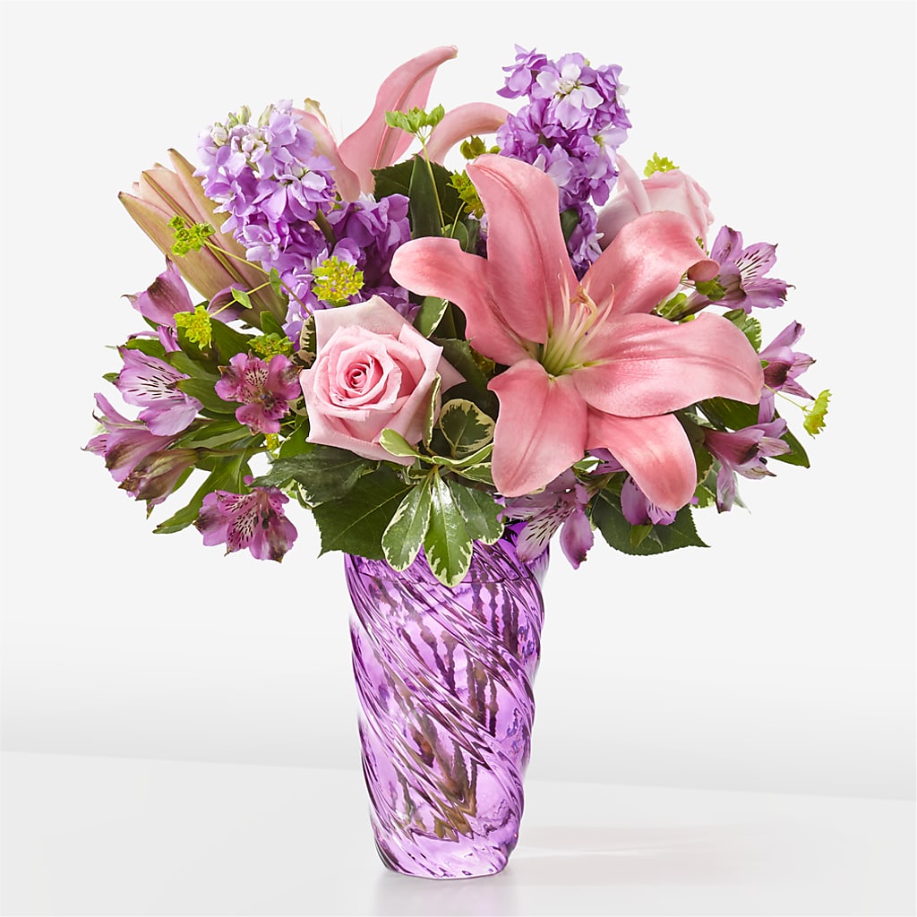 Precious Petals Bouquet with Luxe Swirl Vase – WENDT'S FLORIST & GIFTS, Duncansville PA
