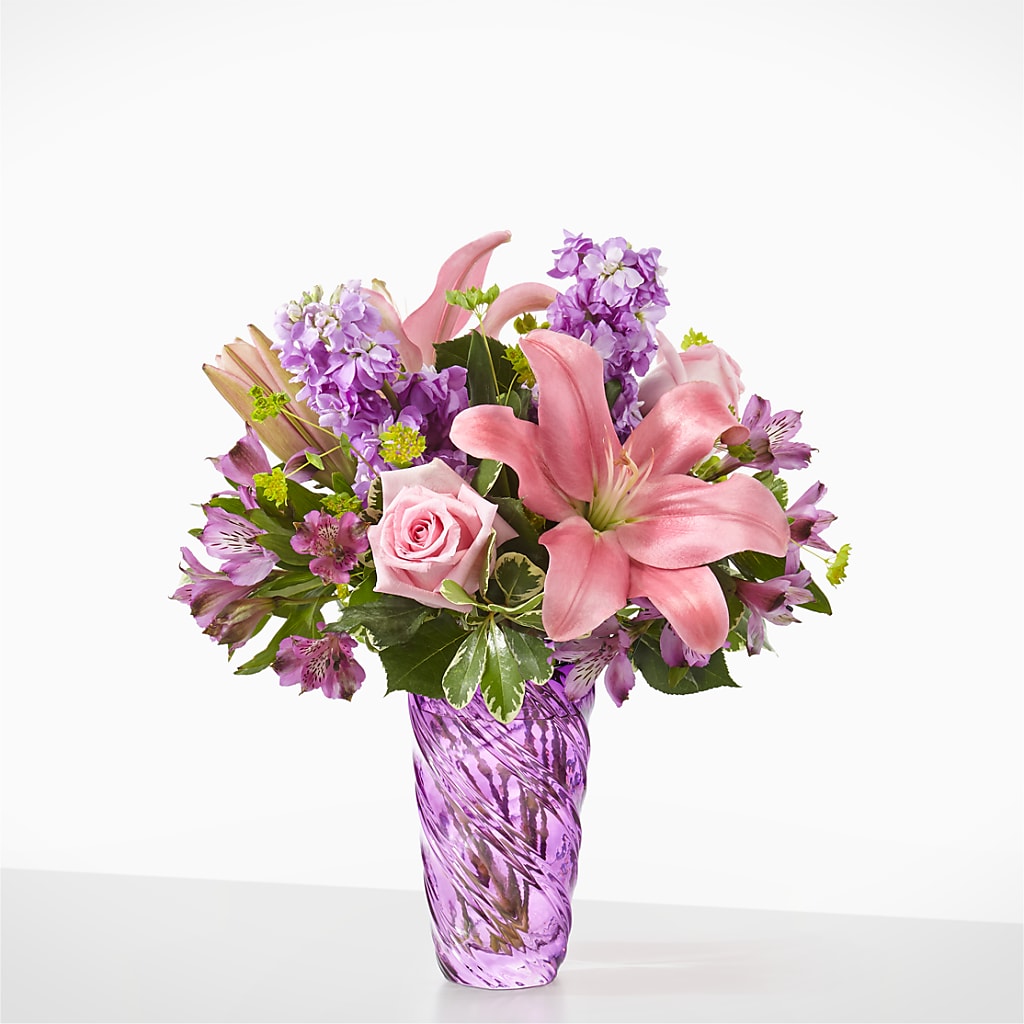 Precious Petals Bouquet with Luxe Swirl Vase – WENDT'S FLORIST & GIFTS, Duncansville PA