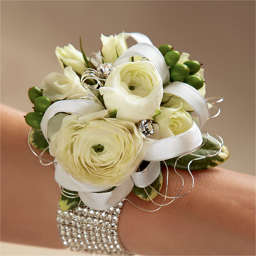 White Wedding Corsage – WENDT'S FLORIST & GIFTS, Duncansville PA