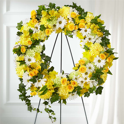 Golden Remembrance Wreath – WENDT'S FLORIST & GIFTS, Duncansville PA