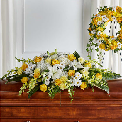 Golden Harmony Casket Spray – WENDT'S FLORIST & GIFTS, Duncansville PA