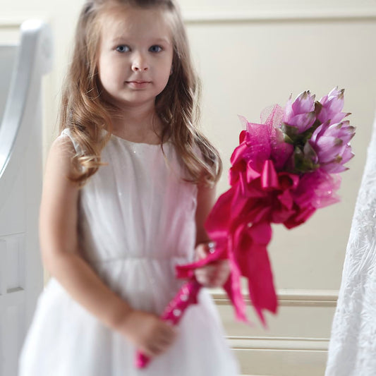 Sparkle Pink Flower Girl Bouquet